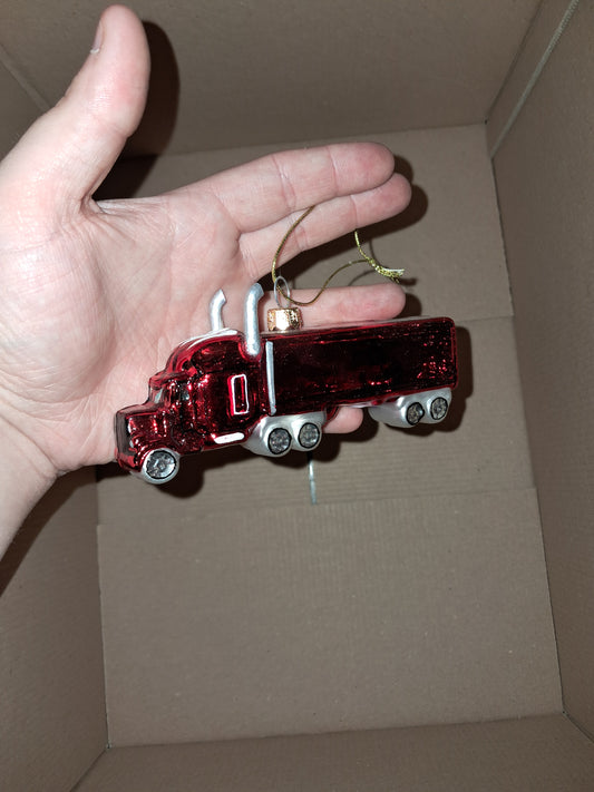 GLASS  truck hanging ornament COLLECTION ONLY