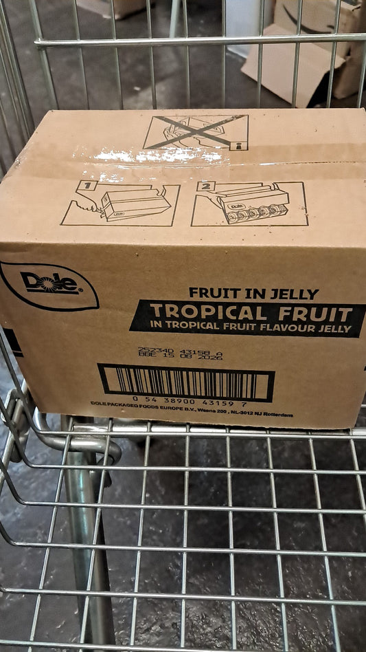 Fruit in jelly tropical fruit in tropical flavoured jelly