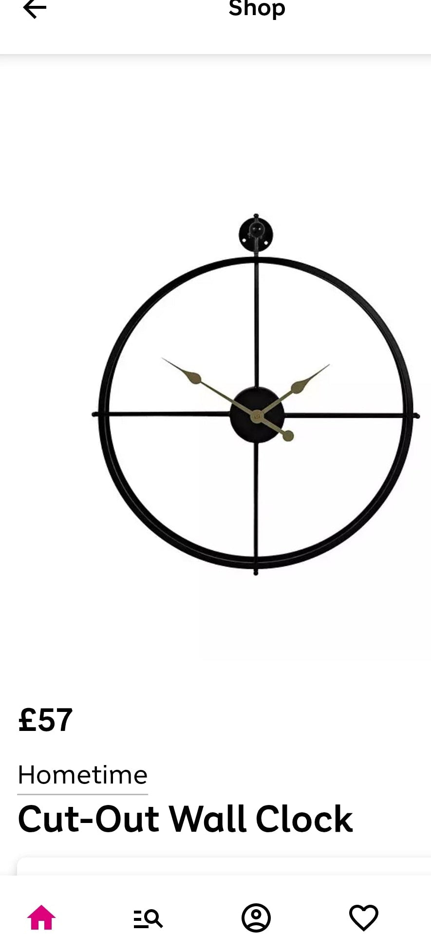 Black and gold wall clock RRP £57!! COLLECTION ONLY!!