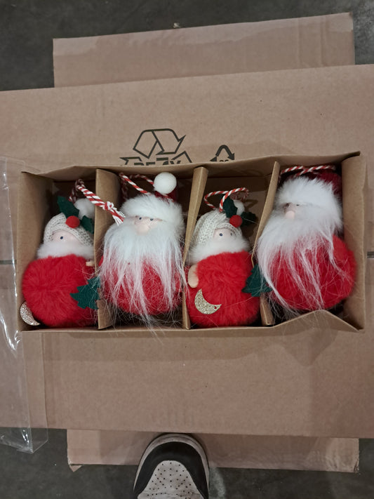 Set of 4 hanging christmas gonks