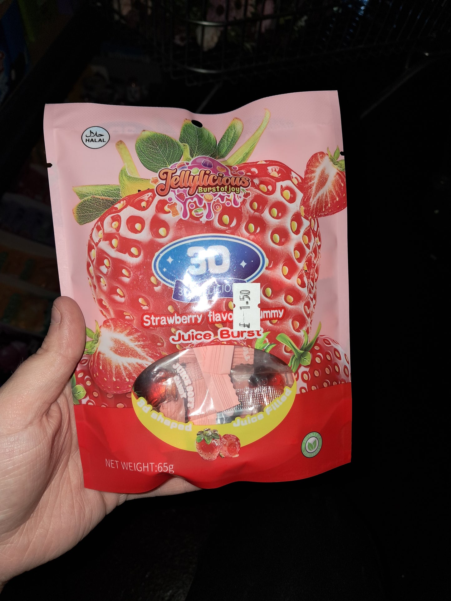 3D strawberry flavoured gummy