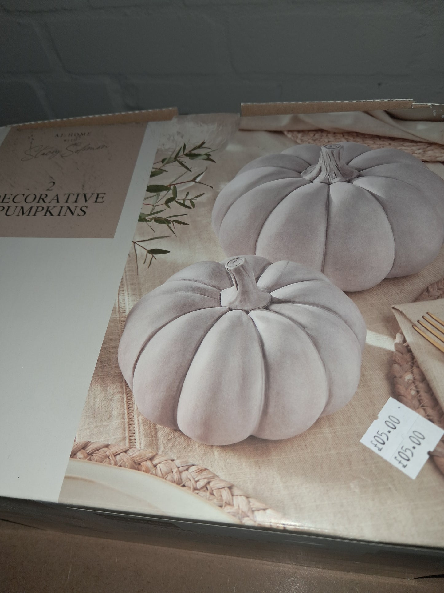 Stacey Solomon 2 decorative pumpkins