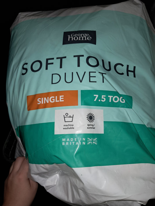 Soft touch duvet single 7.5tog