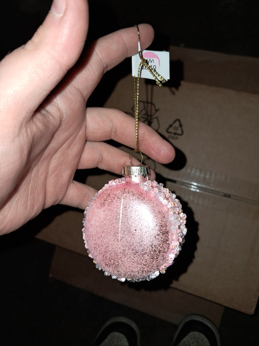 Pink glass macaron COLLECTION ONLY!