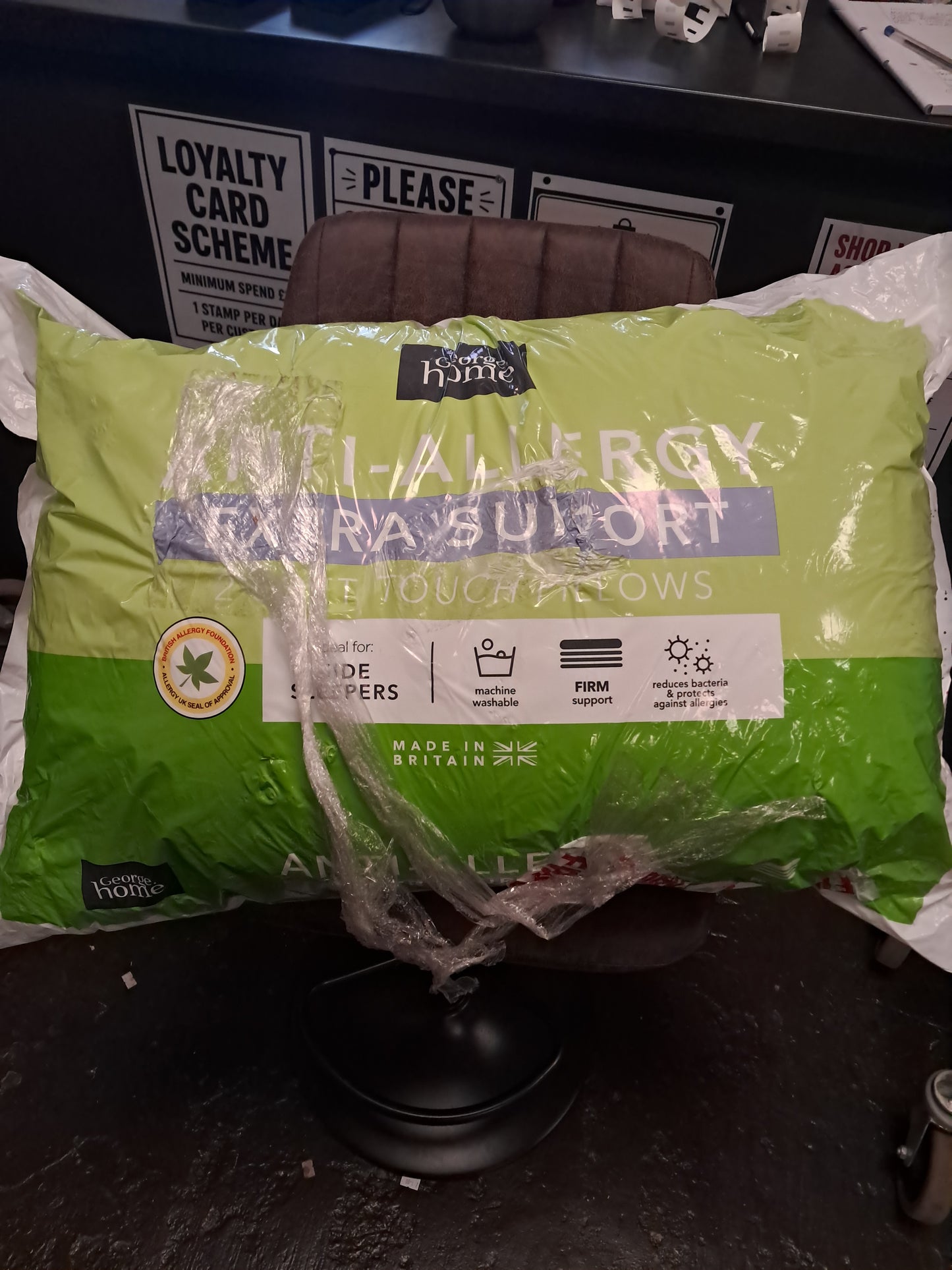 George home anti allergy extra support 2 soft touch pillows