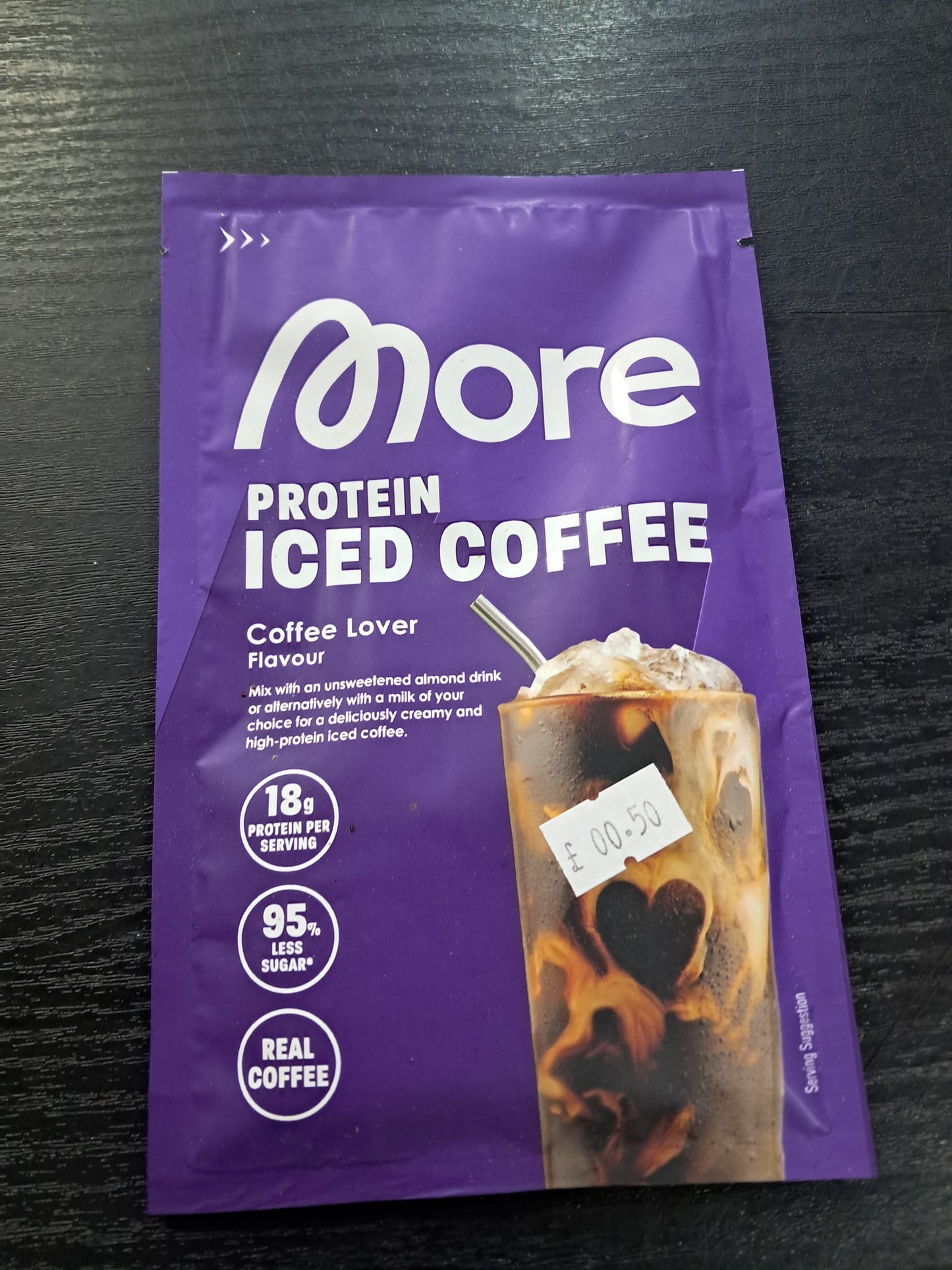 More protein iced coffee pouch