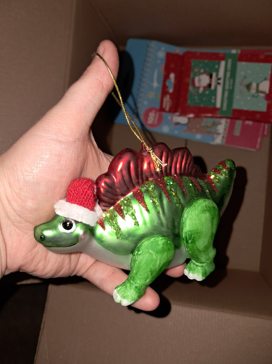 Green GLASS dinosaur bauble! collection only!