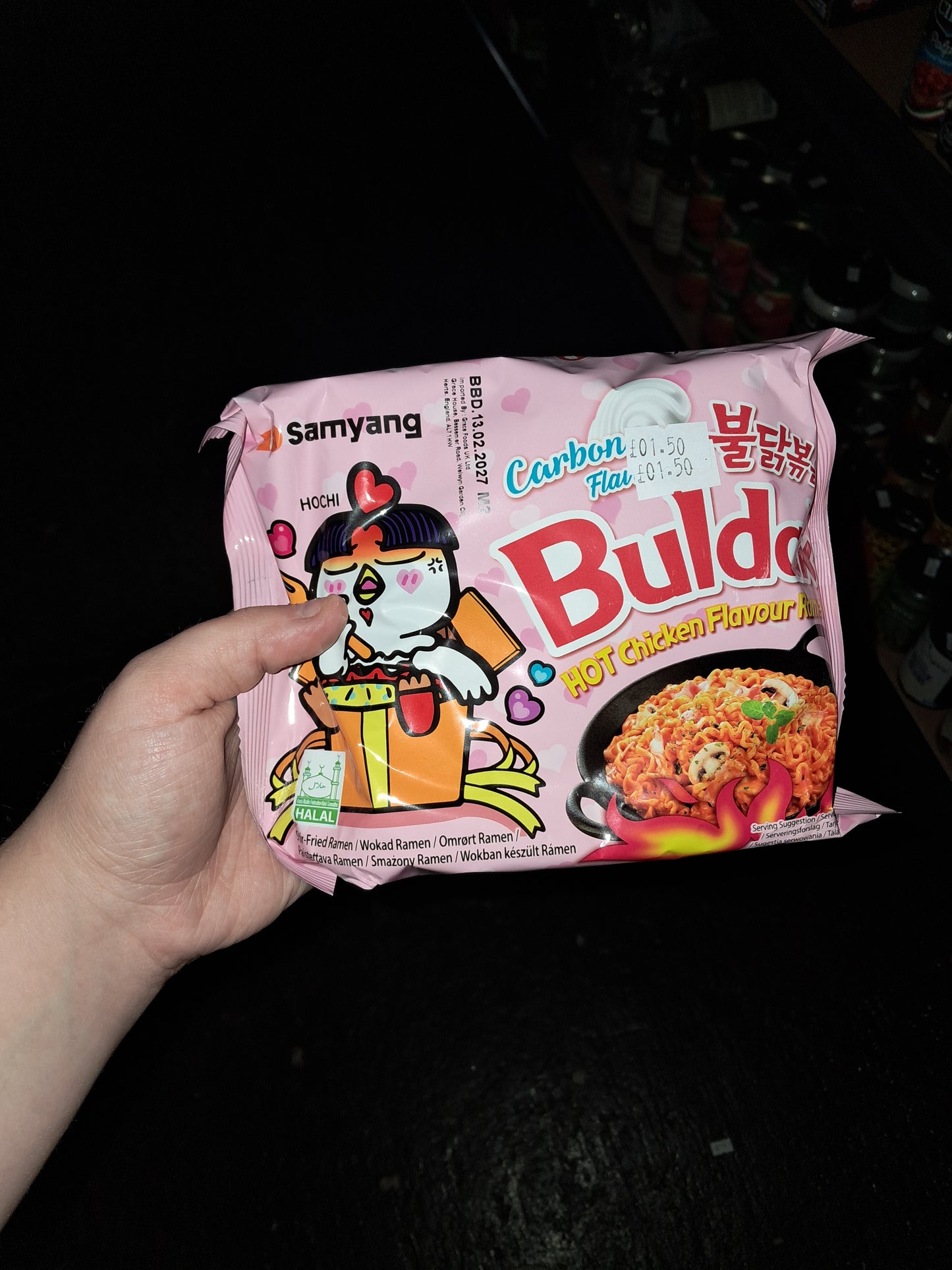 Buldak hot chicken carbonara