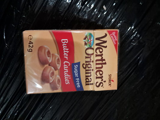 Werthers original sugar free butter candies 42g box