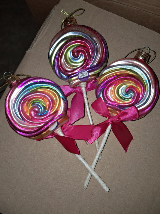 3 x GLASS john lewis lolipop baubles! COLLECTION ONLY!