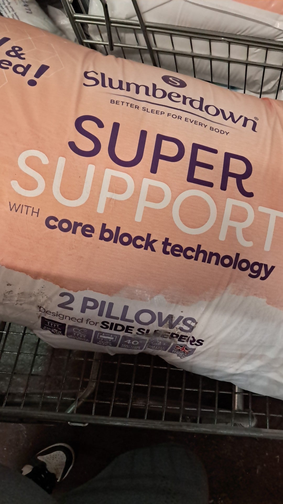 Slumberdown supper support with core block technology 2 pillows