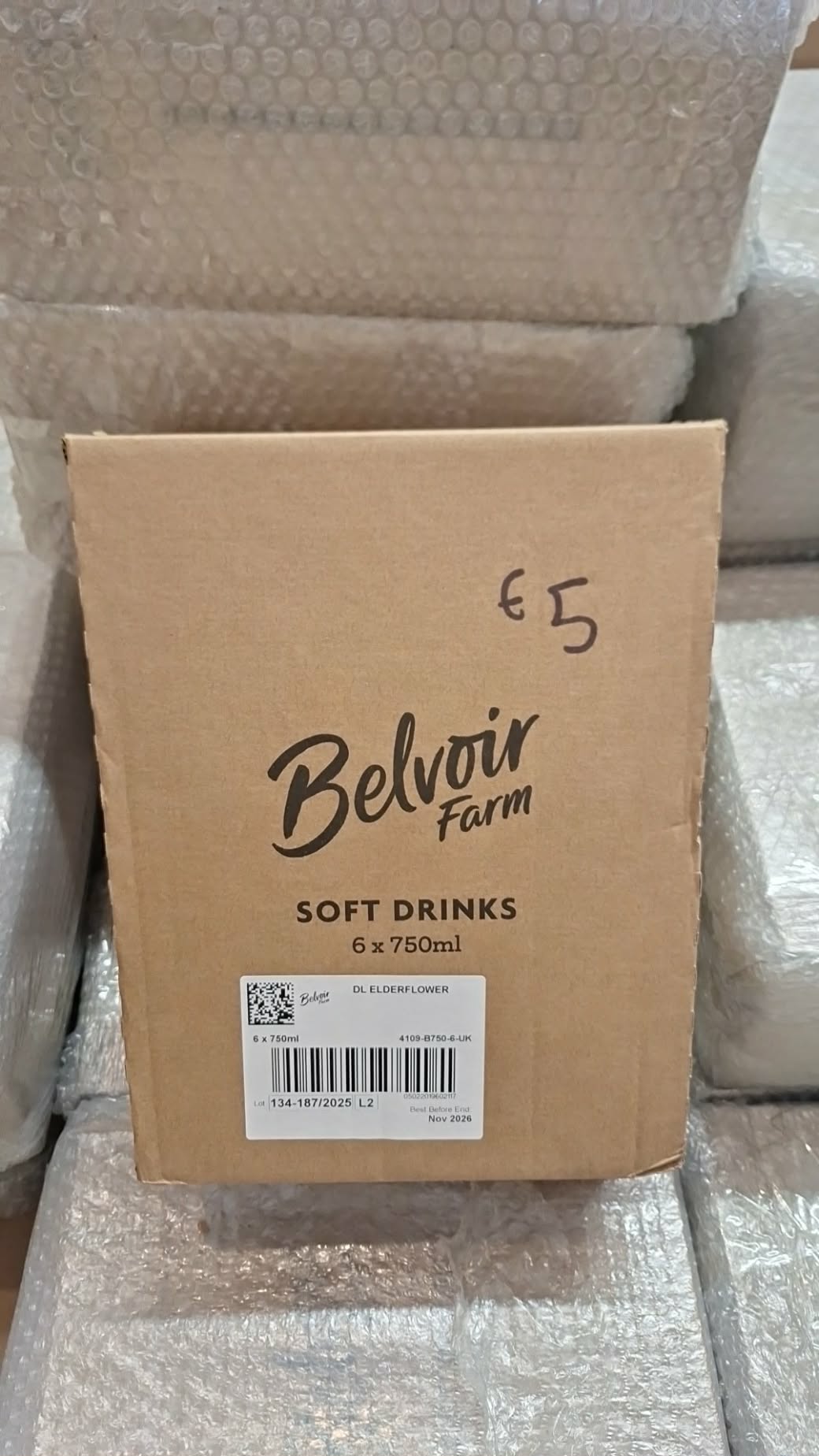 Belvoir Farm 6 x 750ml elderflower *COLLECTION ONLY!
