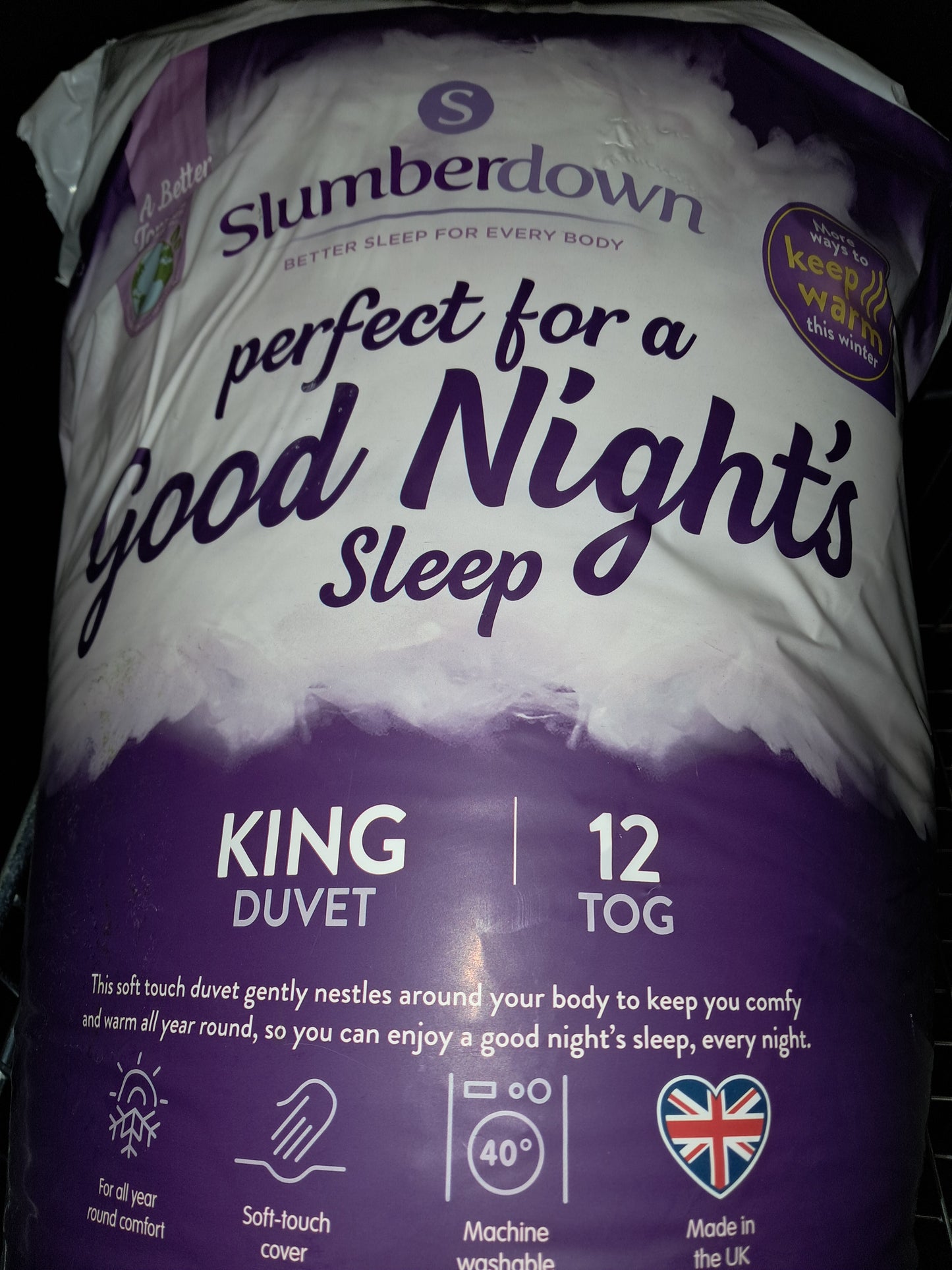 Slumberdown perfect for a good nights sleep  king duvet 12 tog