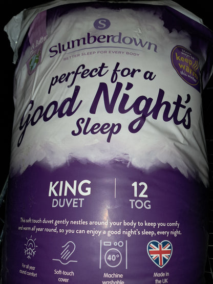 Slumberdown perfect for a good nights sleep  king duvet 12 tog