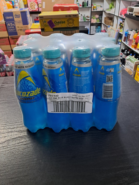 Lucozade energy blue burst 12x 500ml bottles